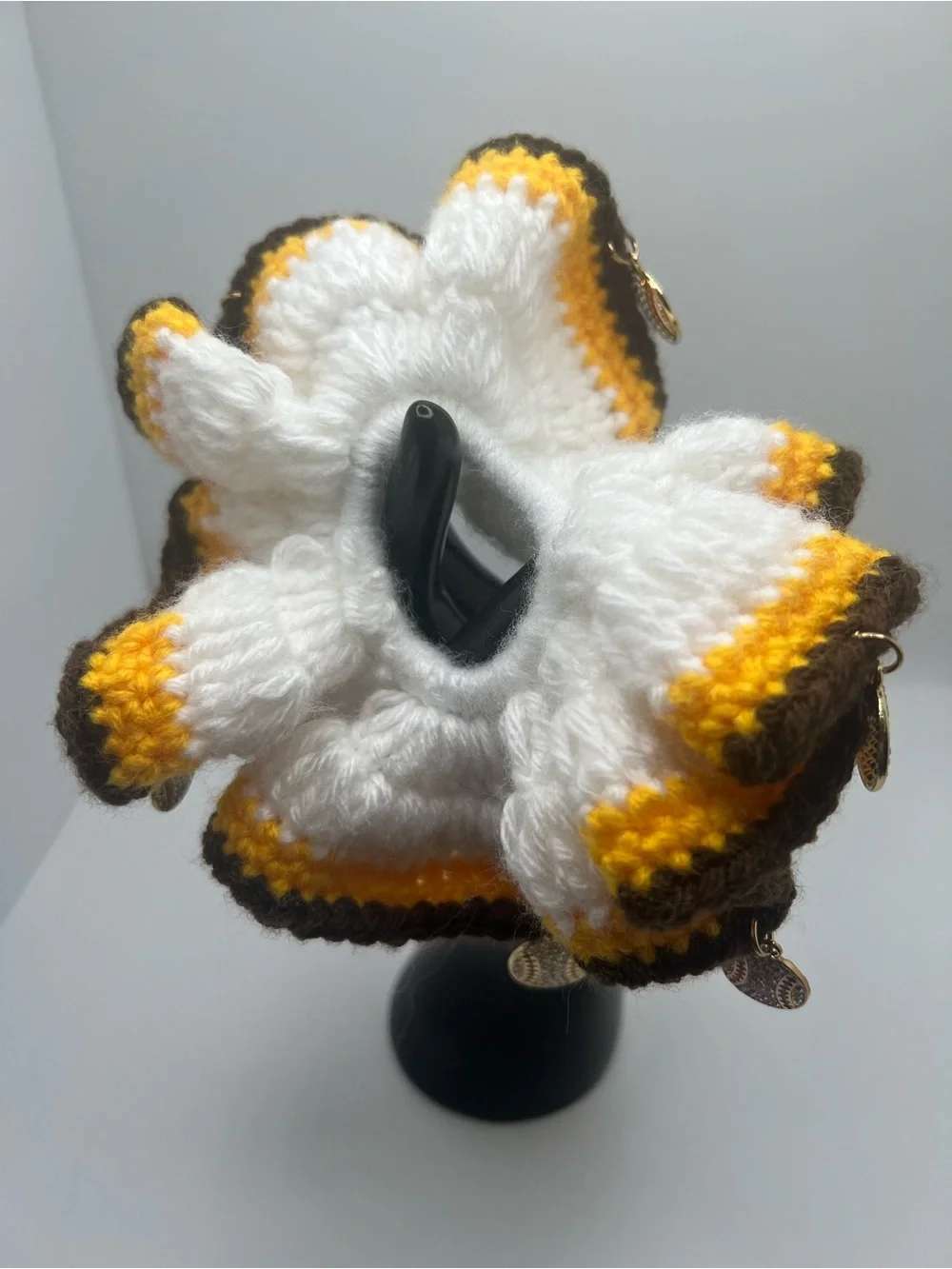 Padres Baseball Fan Scrunchie with Charm Accents